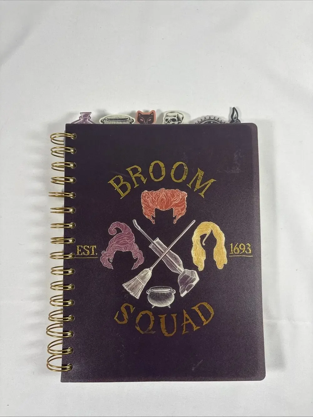 Disney Broom Squad EST. 1693 Sanderson Sisters Tab Journal Notebook FREE SHIP